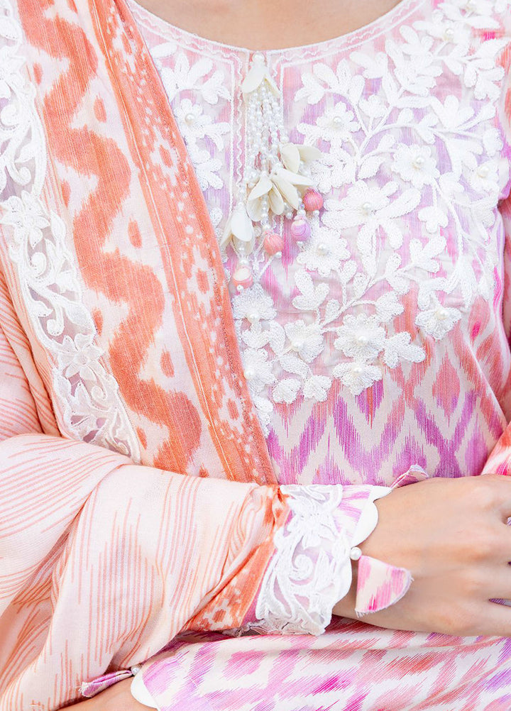 Cross Stitch Embroidered Cotton Satin Suits Unstitched 3 Piece CS25SU Radiant Charm - Winter Collection