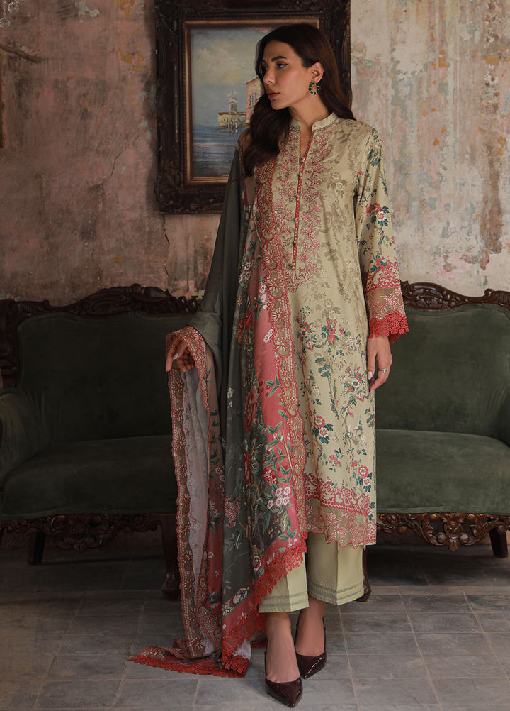 Sahar Embroidered Cotton Viscose Suits Unstitched 3 Piece SHR25FU AW1-25-17 Rose Dust - Winter Collection