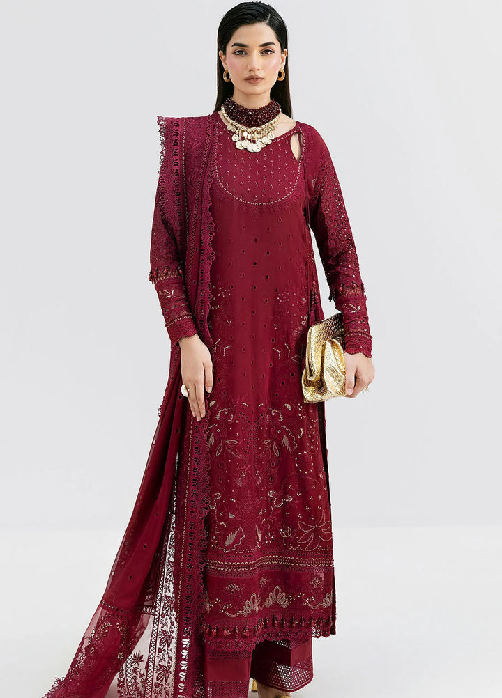 Luxe Serene by Imrozia Premium Pret Embroidered Georgette 3 Piece Suit S-1089 Scarlet
