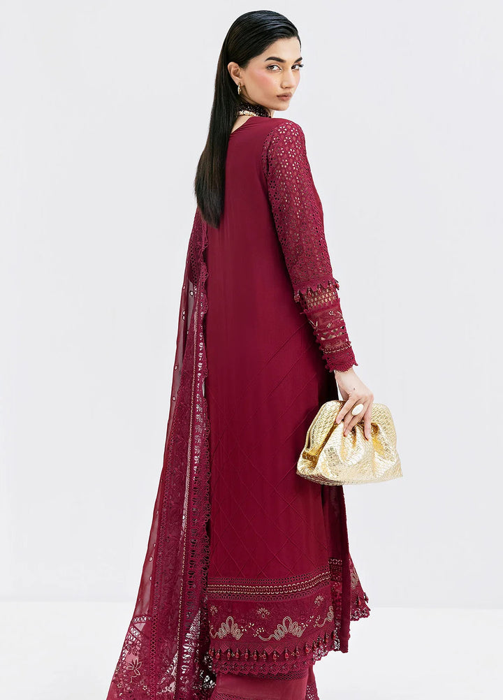 Luxe Serene by Imrozia Premium Pret Embroidered Georgette 3 Piece Suit S-1089 Scarlet