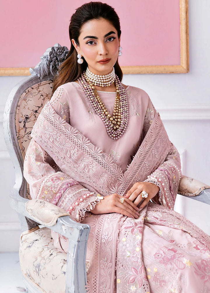 Luxe Serene by Imrozia Premium Pret Embroidered Georgette 3 Piece Suit S-1090 Lavender