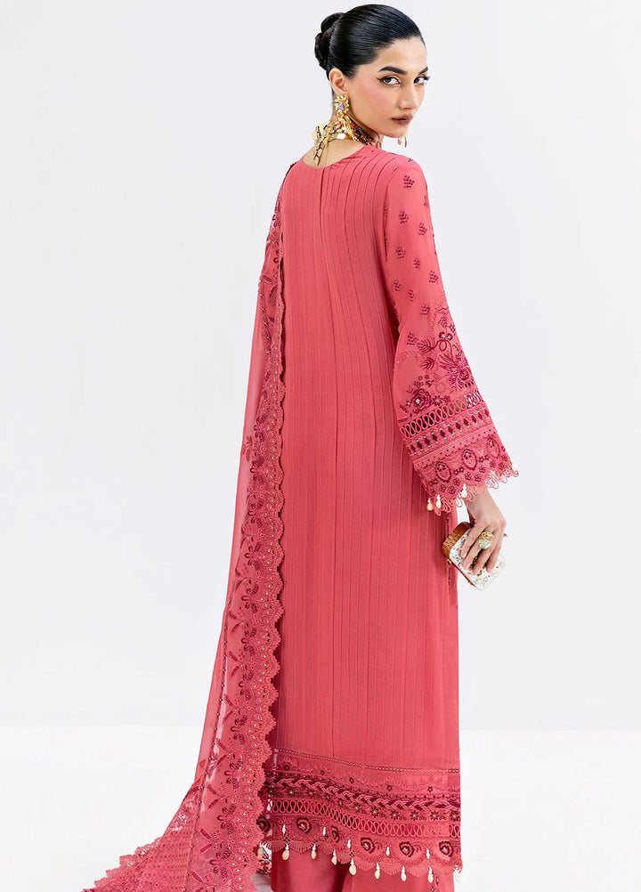 Luxe Serene by Imrozia Premium Pret Embroidered Georgette 3 Piece Suit S-1092 Salmon