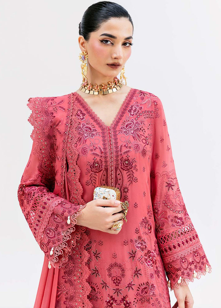 Luxe Serene by Imrozia Premium Pret Embroidered Georgette 3 Piece Suit S-1092 Salmon