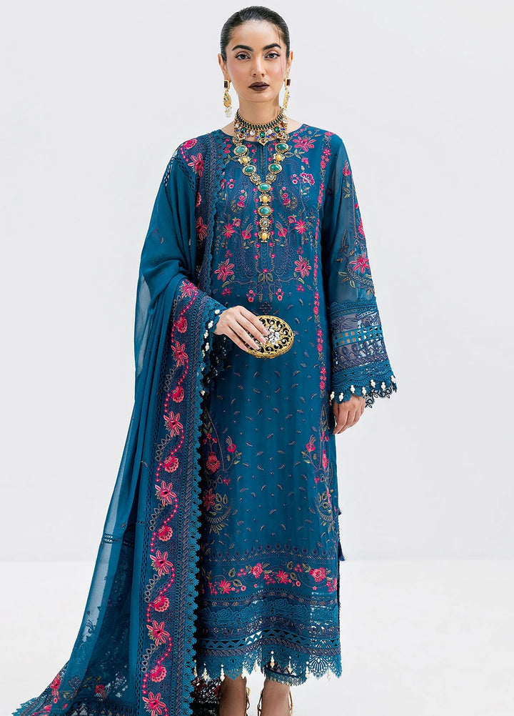 Luxe Serene by Imrozia Premium Pret Embroidered Georgette 3 Piece Suit S-1093 Sapphire