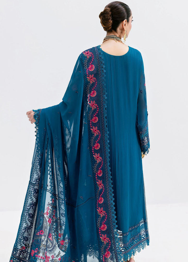 Luxe Serene by Imrozia Premium Pret Embroidered Georgette 3 Piece Suit S-1093 Sapphire