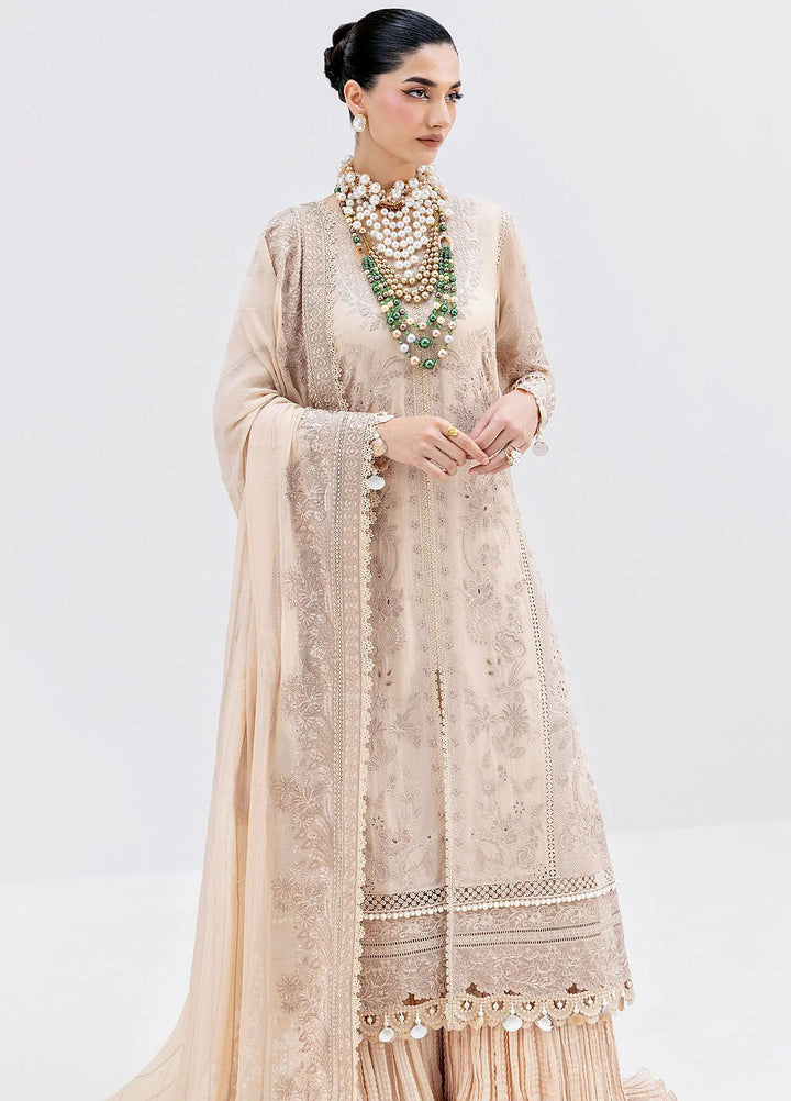 Luxe Serene by Imrozia Premium Pret Embroidered Georgette 3 Piece Suit S-1094 Sand