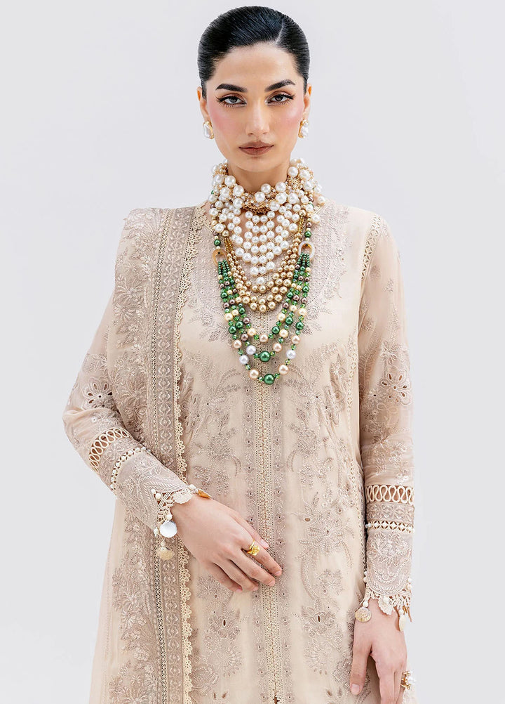Luxe Serene by Imrozia Premium Pret Embroidered Georgette 3 Piece Suit S-1094 Sand