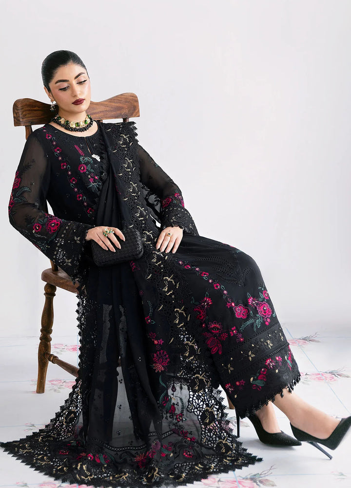 Luxe Serene by Imrozia Premium Pret Embroidered Georgette 3 Piece Suit S-1095 Onyx