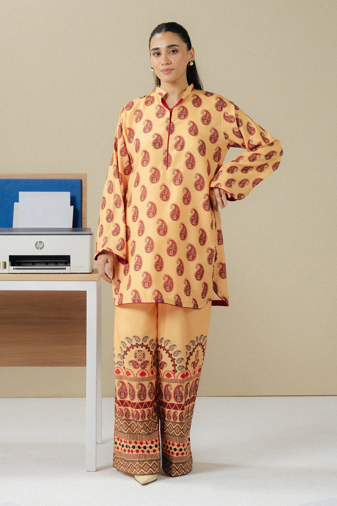 Fusion by Mannat Clothing Pret Printed Lawn 2 Piece Suit Saffron