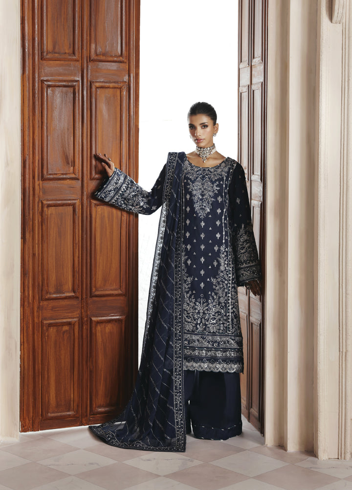 Serica by Gulaal Unstitched Raw Silk Embroidered Suits 3 Piece GL25URC D-SD14 Saphira - Winter Collection