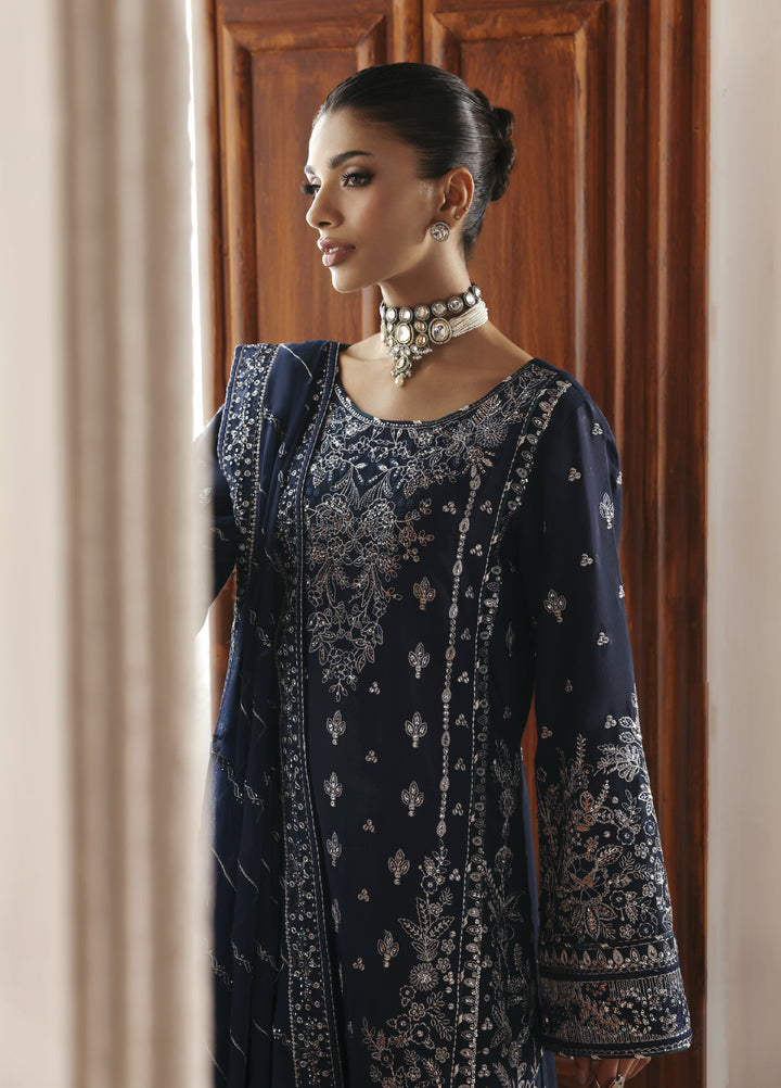 Serica by Gulaal Unstitched Raw Silk Embroidered Suits 3 Piece GL25URC D-SD14 Saphira - Winter Collection