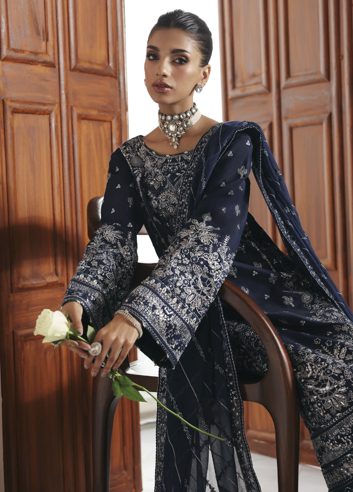 Serica by Gulaal Unstitched Raw Silk Embroidered Suits 3 Piece GL25URC D-SD14 Saphira - Winter Collection