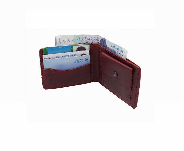 Vintage by Jild Mens Genuine Vintage Leather Wallet-CRIMSON RED - Wallets Collection