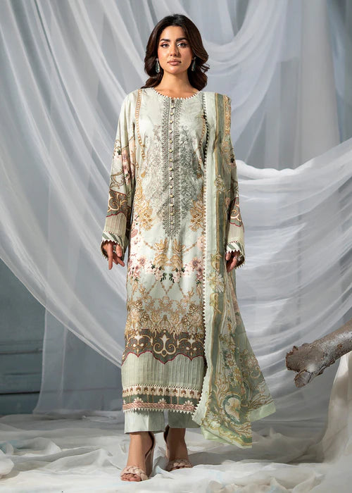 Meerak Women Embroidered Linen Sage Bloom - Winter Collection