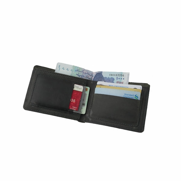 Vintage by Jild Mens Genuine Vintage Leather Wallet-CHARCOAL BLACK S3 - Wallets Collection