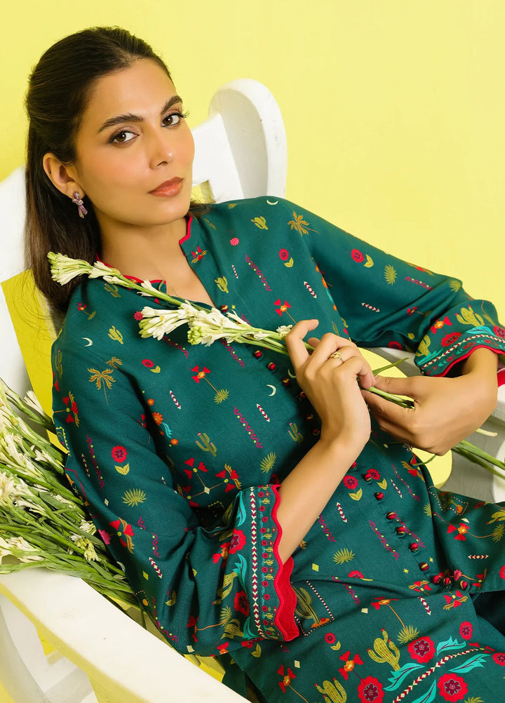Elara by Sahar Embroidered Marina Twill Suits Unstitched 2 Piece SHR25EP Teal Mirage - Winter Collection