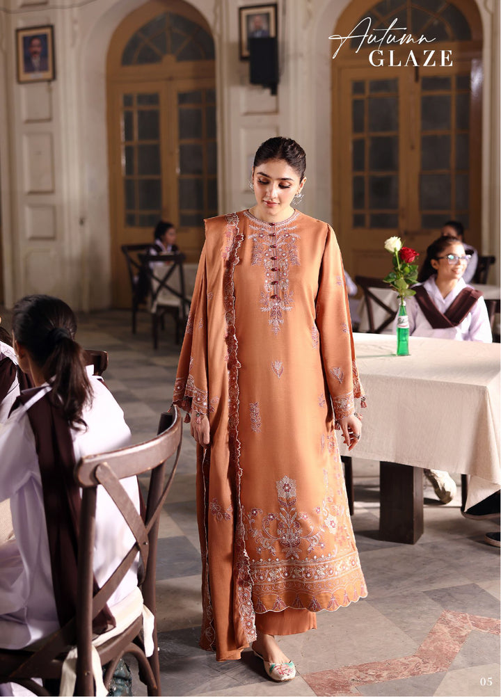 Cross Stitch Unstitched RTS Marina Embroidered Suits 3 Piece CS25MW D-02 Autumn Glaze - Winter Collection