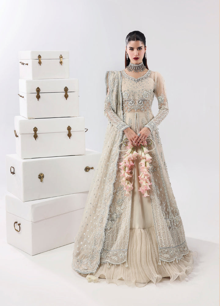 Lamore by Sardinia Unstitched Luxury Hand Work Organza 3 peice SRD25LH D-1 Pearl Mist - Formals Collection