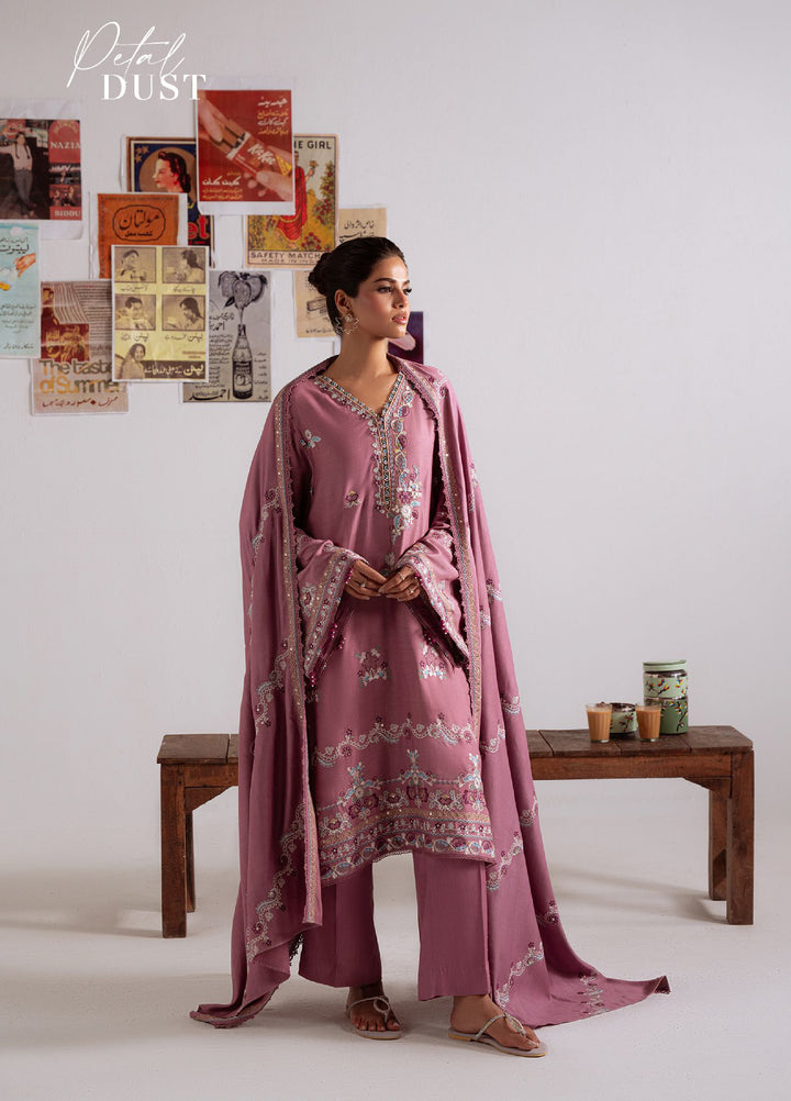 Cross Stitch Unstitched RTS Marina Embroidered Suits 3 Piece CS25MW D-03 Petal Dust - Winter Collection