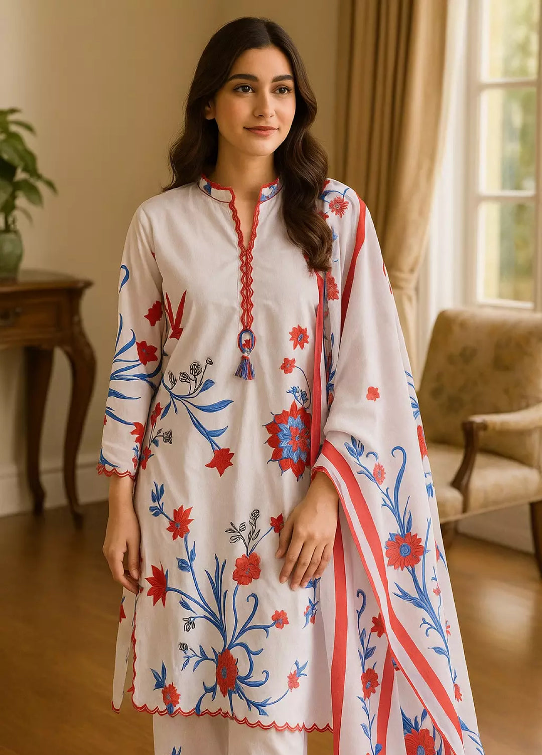 Salitex Unstitched Women Printed Lawn 3 Piece SUNS7ASI175 - Summer Collection