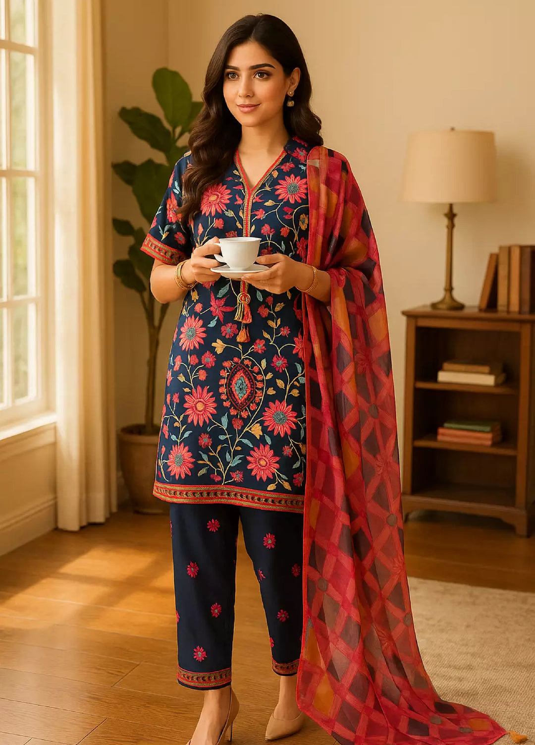Salitex Unstitched Women Printed Lawn 3 Piece SUNS7ASI176 - Summer Collection