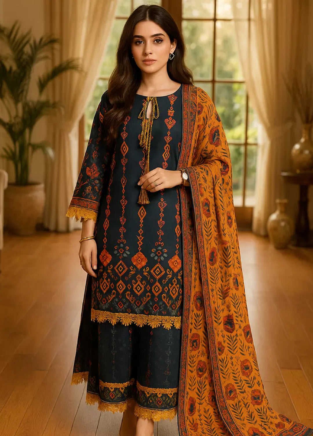 Salitex Unstitched Women Printed Lawn 3 Piece SUNS7ASI164 - Summer Collection