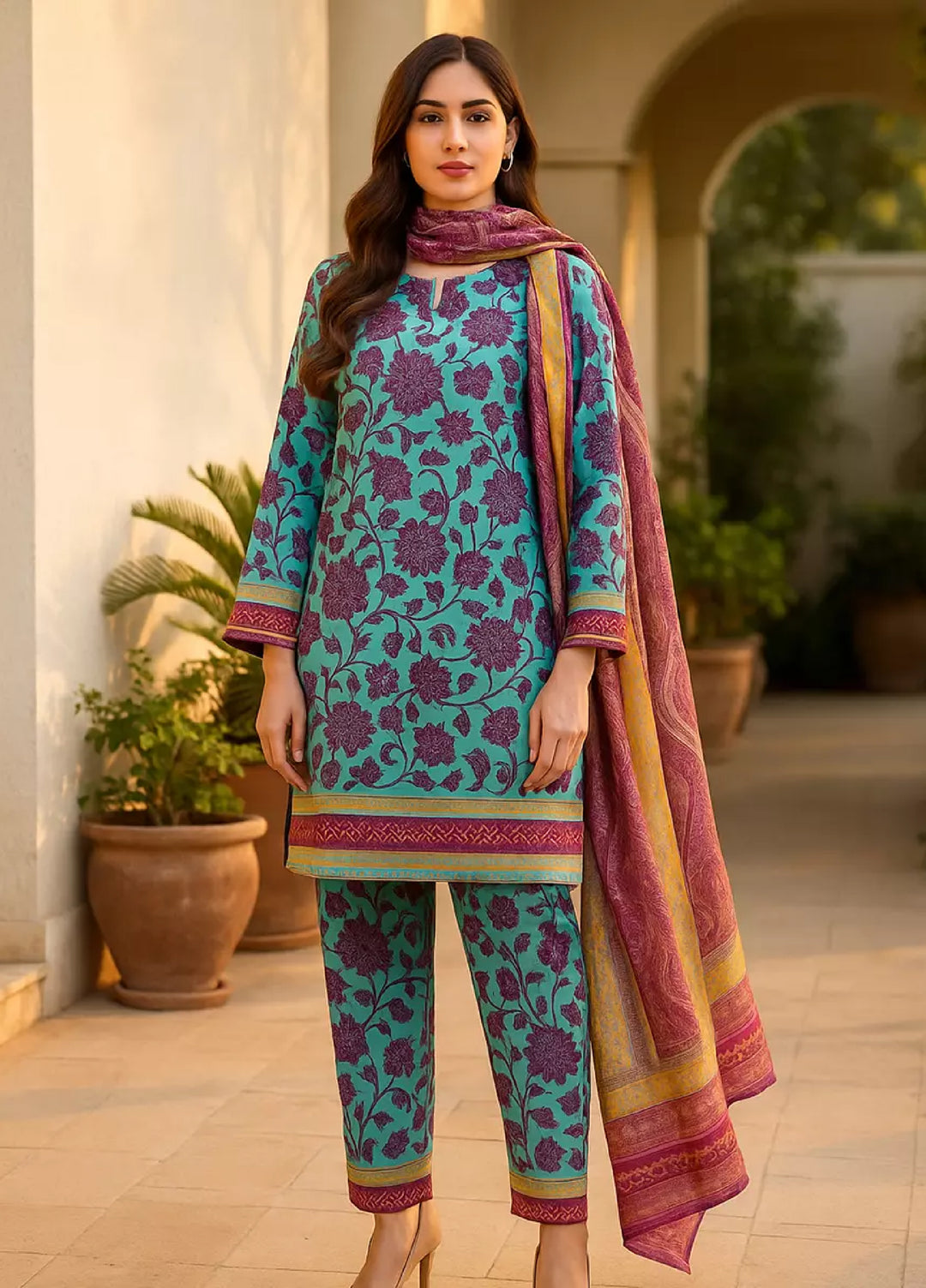 Salitex Unstitched Women Printed Lawn 3 Piece SUNS7ASI162 - Summer Collection