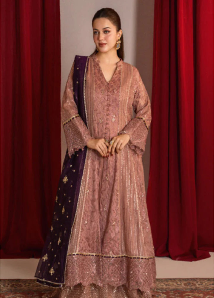 Zaaviay Rosy Mauve Chiffon Suits Pret 3 Piece Festive Collection
