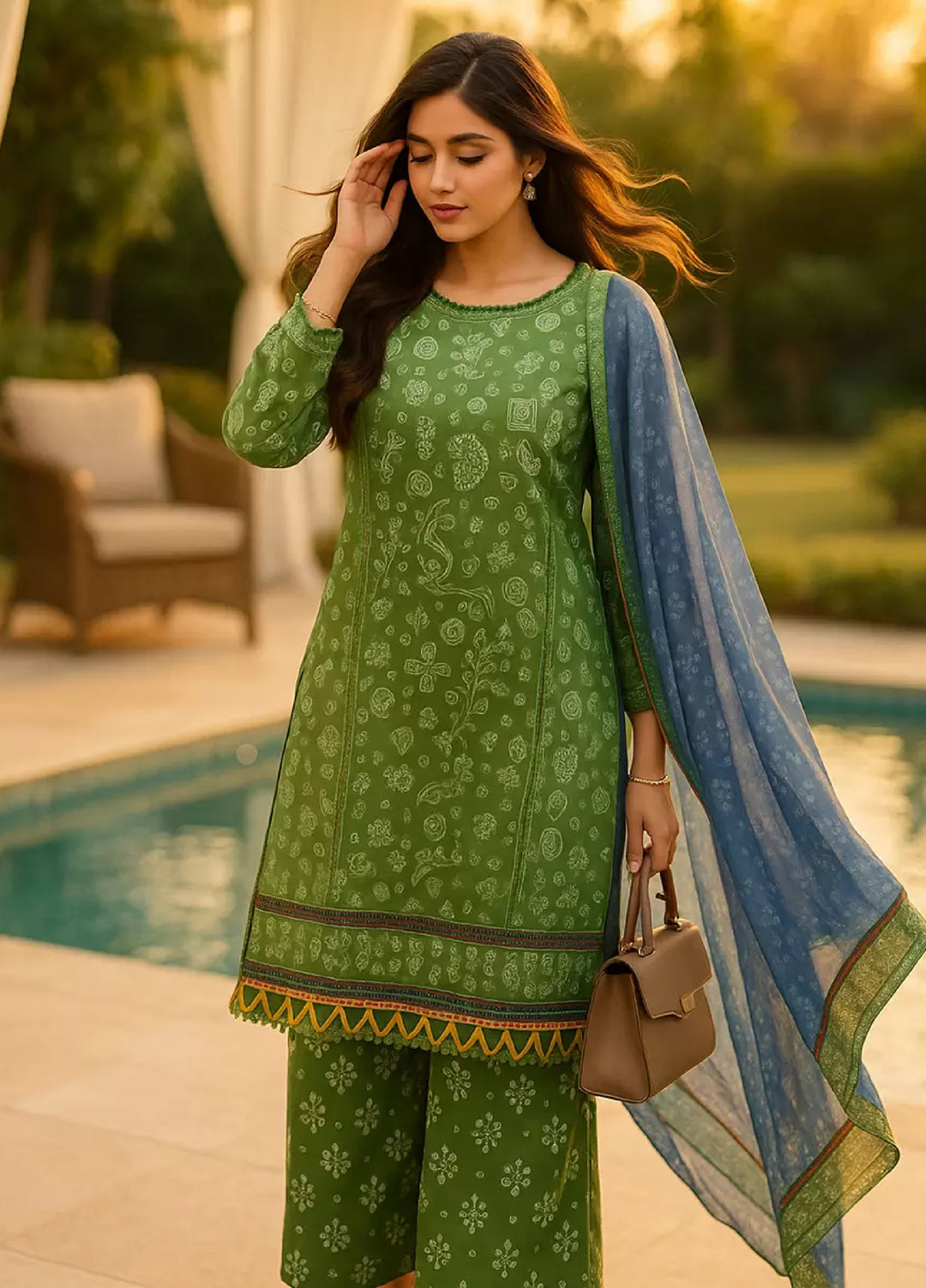 Salitex Unstitched Women Printed Lawn 3 Piece SUNS7ASI166 - Summer Collection