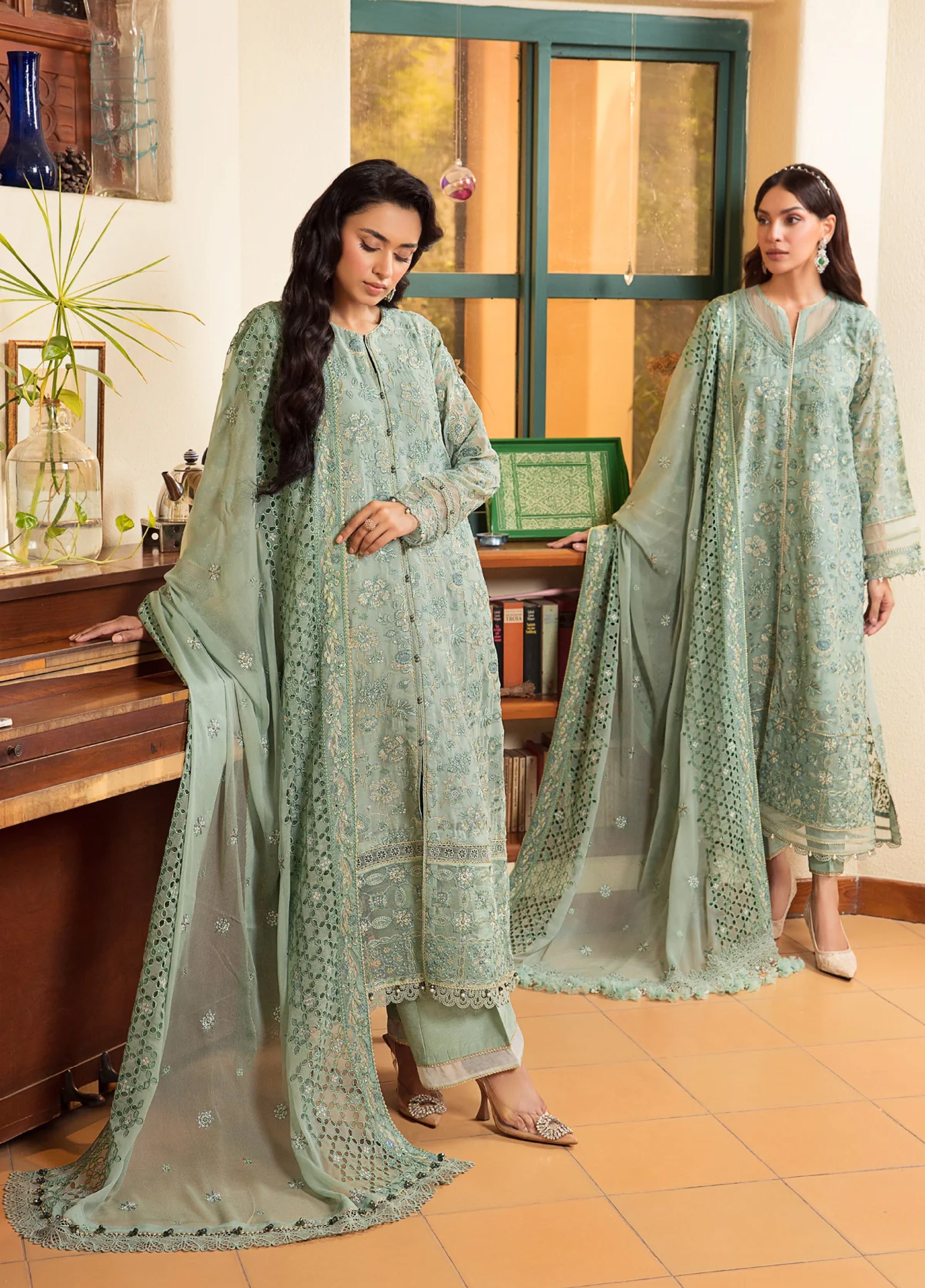 Xenia Formal Unstitched Luxury Chiffon Suits 3 Piece XE25FL Verdura - Formals Collection