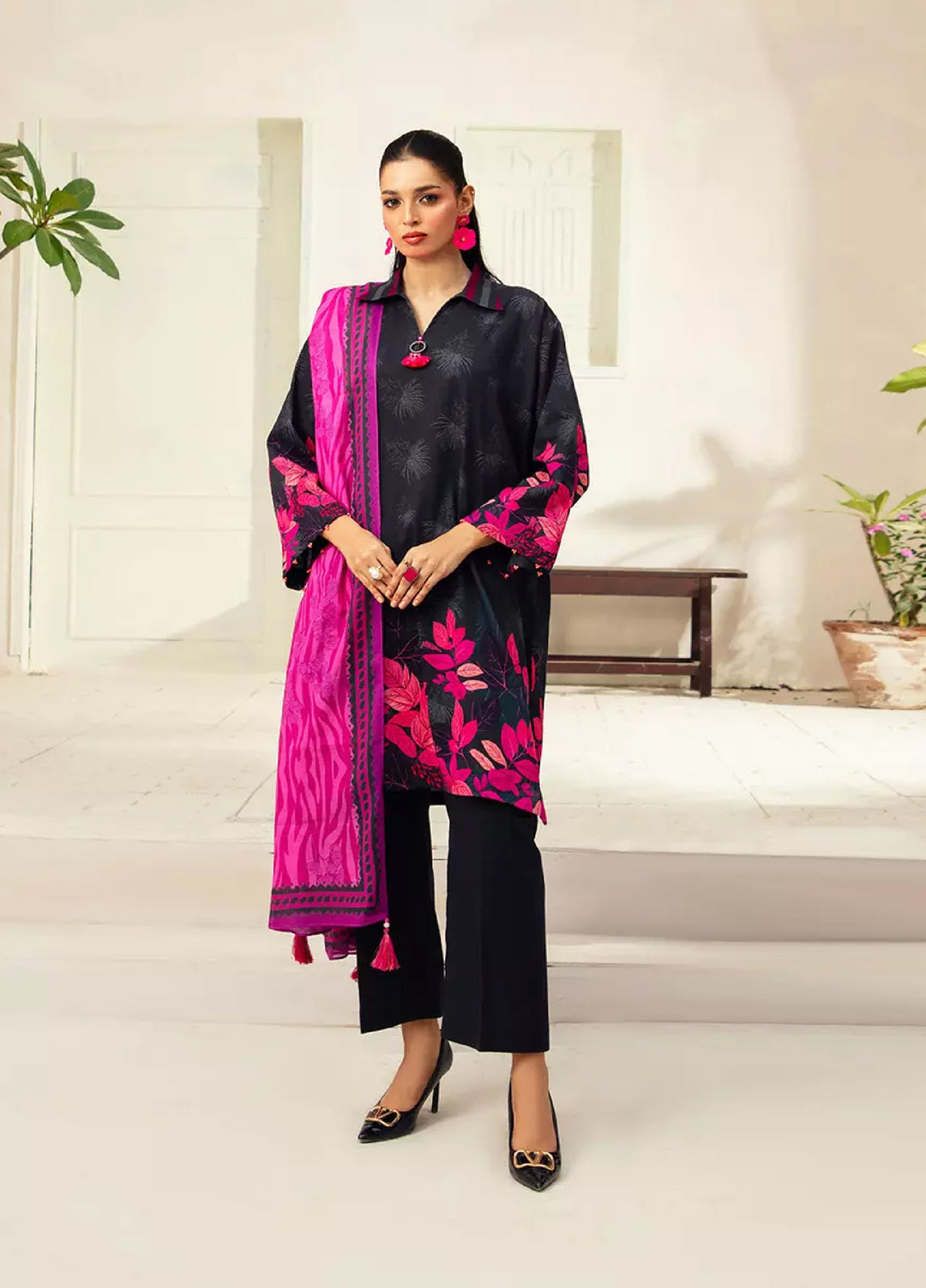 3PC Unstitched Doria Cambric Printed Suit (P282)