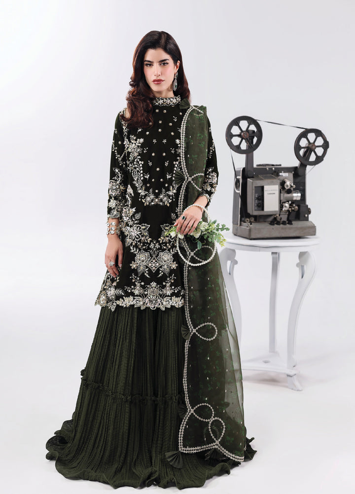 Lamore by Sardinia Unstitched Luxury Hand Work Velvet 3 peice SRD25LH D-4 Velvet Dream - Formals Collection