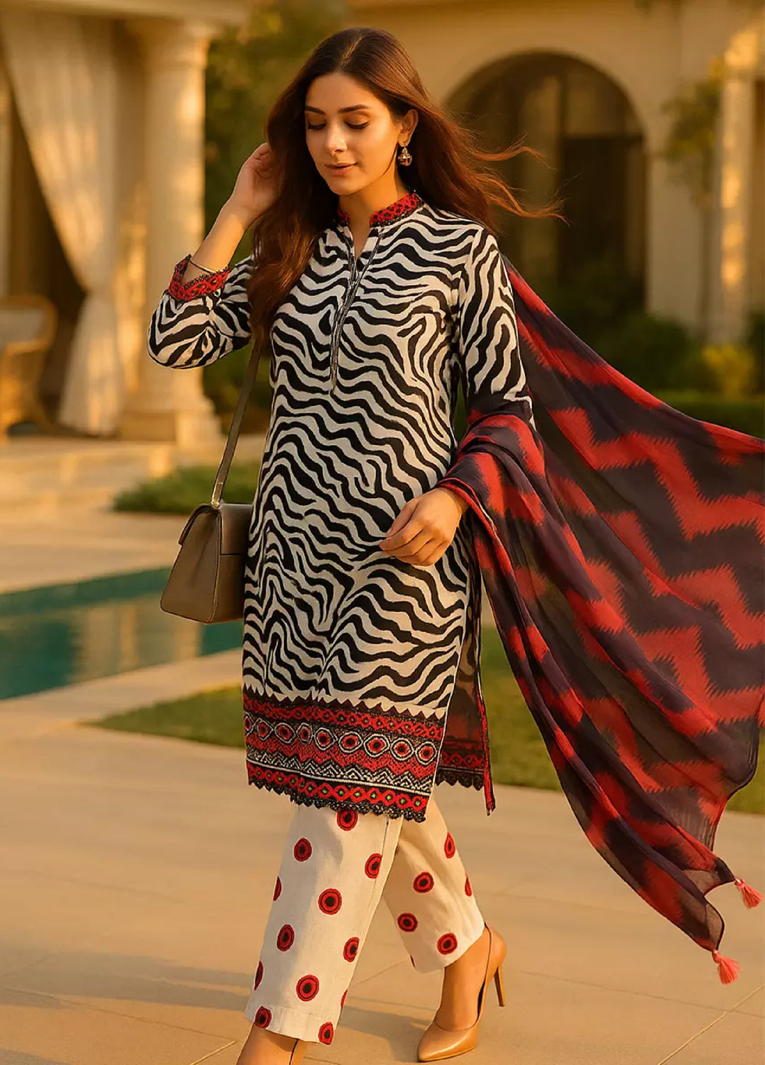Salitex Unstitched Women Printed Lawn 3 Piece SUNS7ASI165 - Summer Collection