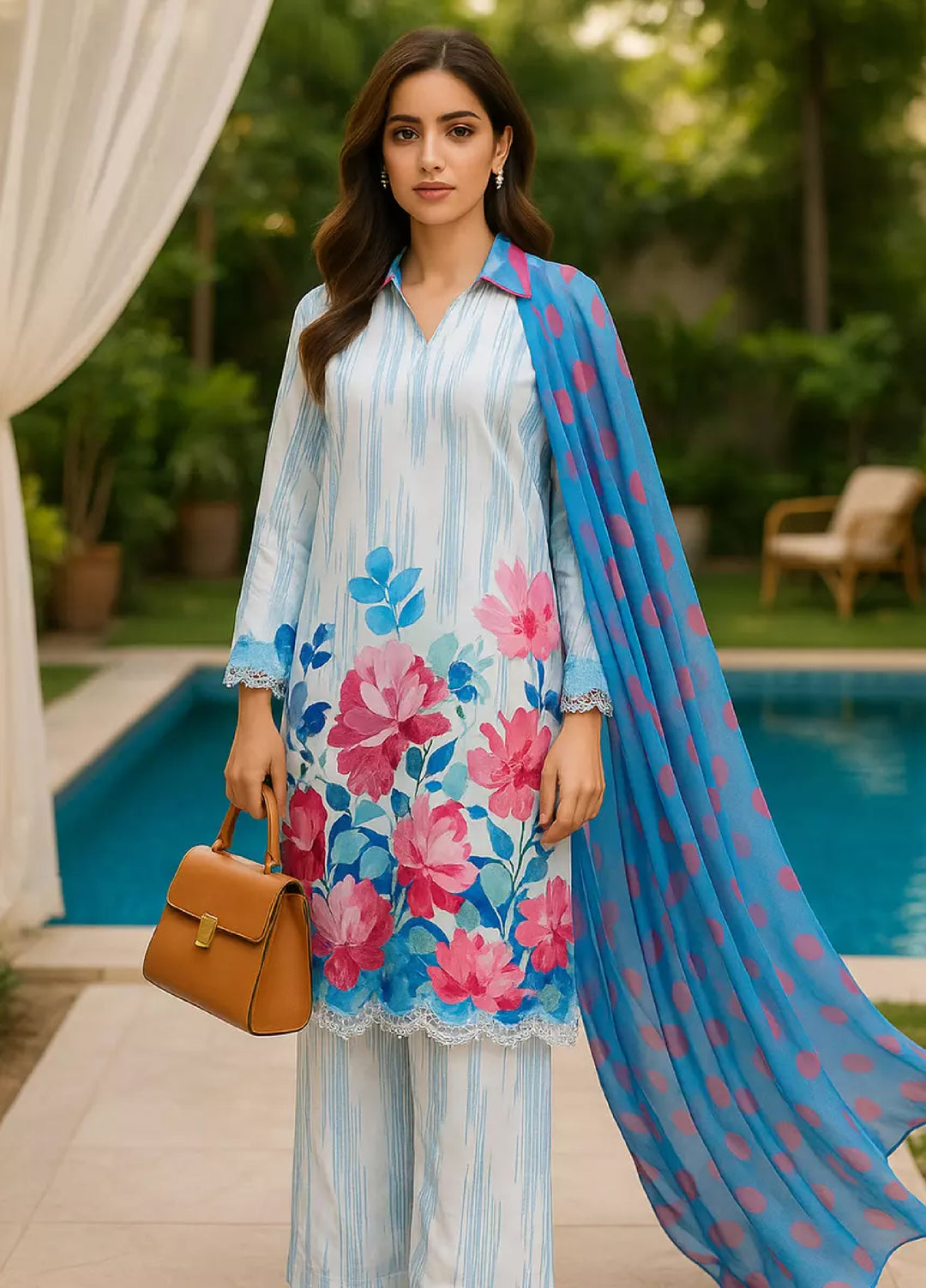 Salitex Unstitched Women Printed Lawn 3 Piece SUNS7ASI174 - Summer Collection