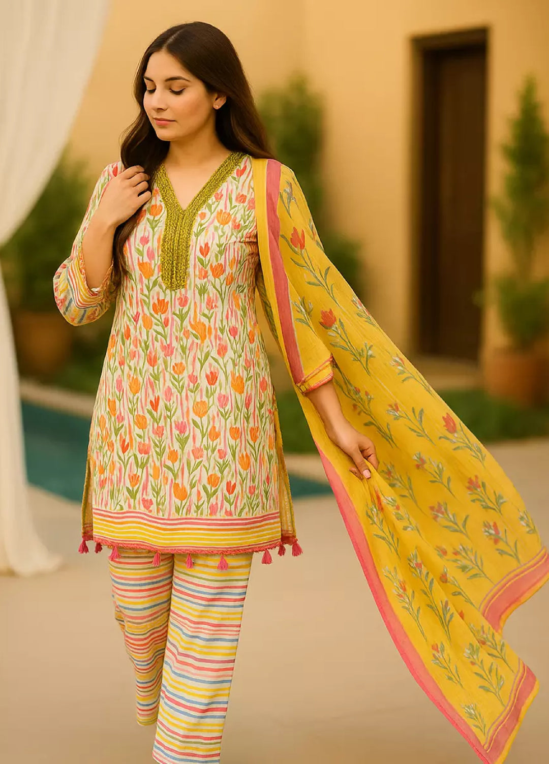 Salitex Unstitched Women Printed Lawn 3 Piece SUNS7ASI173 - Summer Collection