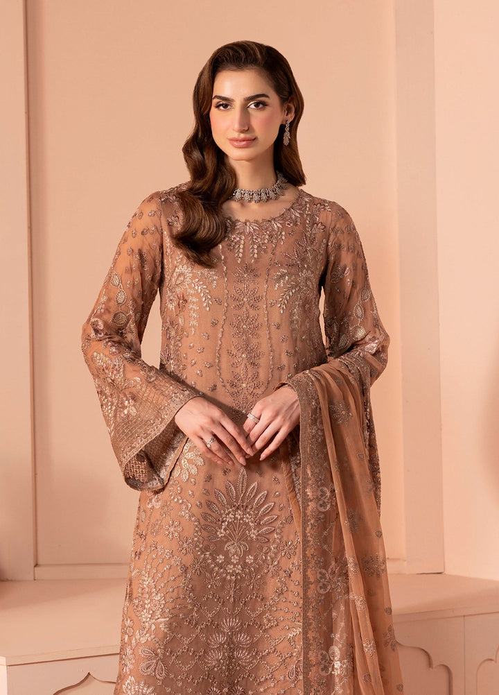 Murawwat by Lavish Premium Unstitched Luxury Chiffon Embroidered 3 peice LV25MC M-03 Rosy Nectar - Formals Collection
