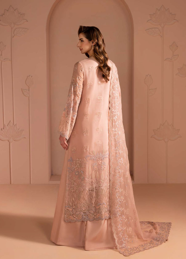Murawwat by Lavish Premium Unstitched Luxury Chiffon Embroidered 3 peice LV25MC M-07 Blush Petal - Formals Collection