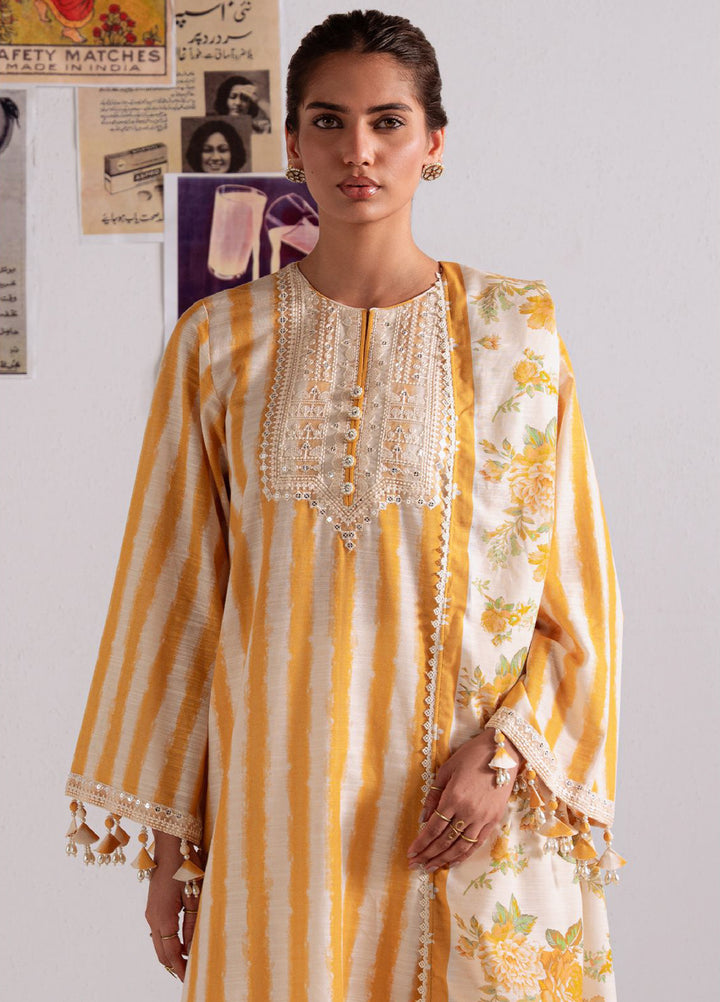 Cross Stitch Unstitched RTS Khaddar Embroidered Suits 3 Piece CS25KW D-06 Ochre Bliss - Winter Collection