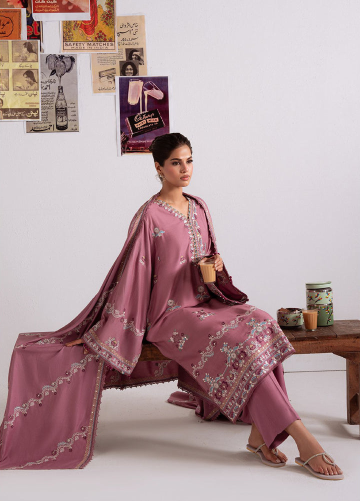 Cross Stitch Unstitched RTS Marina Embroidered Suits 3 Piece CS25MW D-03 Petal Dust - Winter Collection