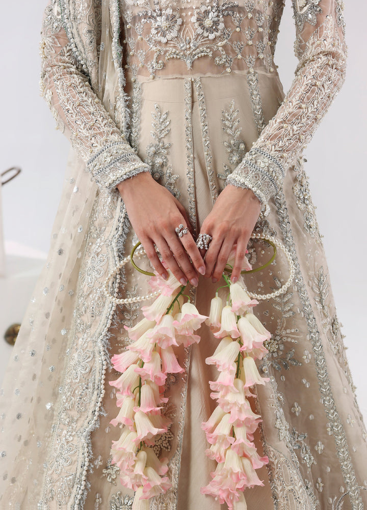 Lamore by Sardinia Unstitched Luxury Hand Work Organza 3 peice SRD25LH D-1 Pearl Mist - Formals Collection