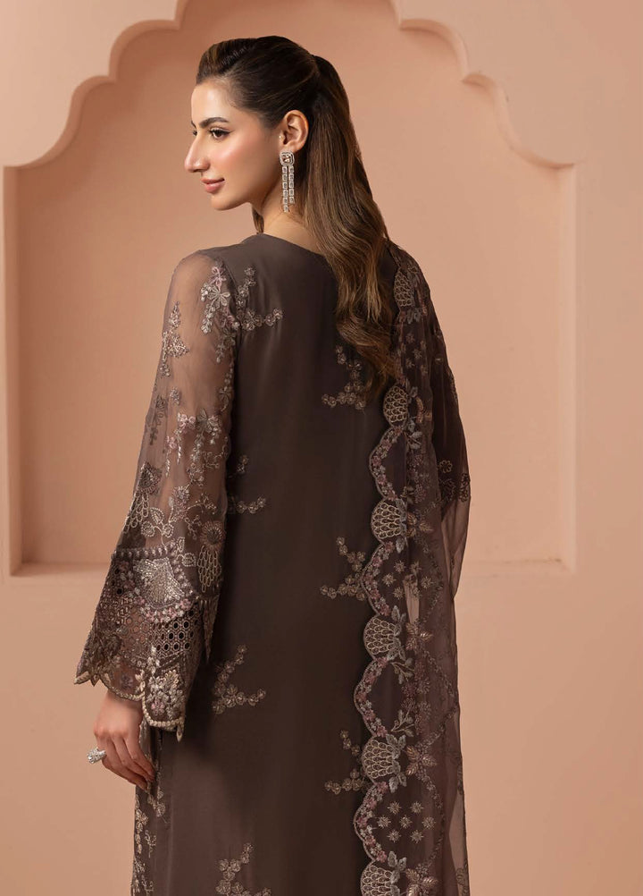 Murawwat by Lavish Premium Unstitched Luxury Chiffon Embroidered 3 peice LV25MC M-05 Sandstone Beige - Formals Collection