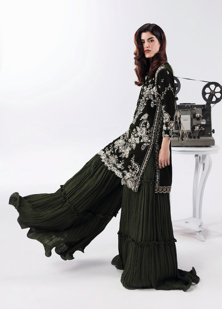 Lamore by Sardinia Unstitched Luxury Hand Work Velvet 3 peice SRD25LH D-4 Velvet Dream - Formals Collection