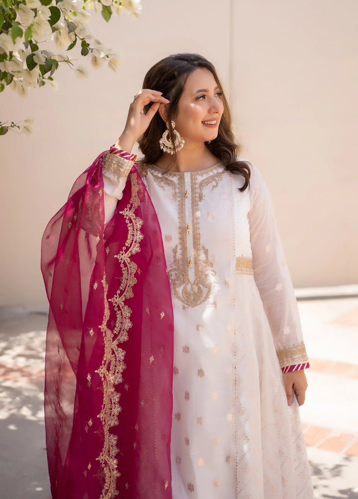 Omal by Komal Mera Eid Ka Jora Women Banarsi Paper Cotton 3 Piece Pret Suit Chandni - Festive Collection