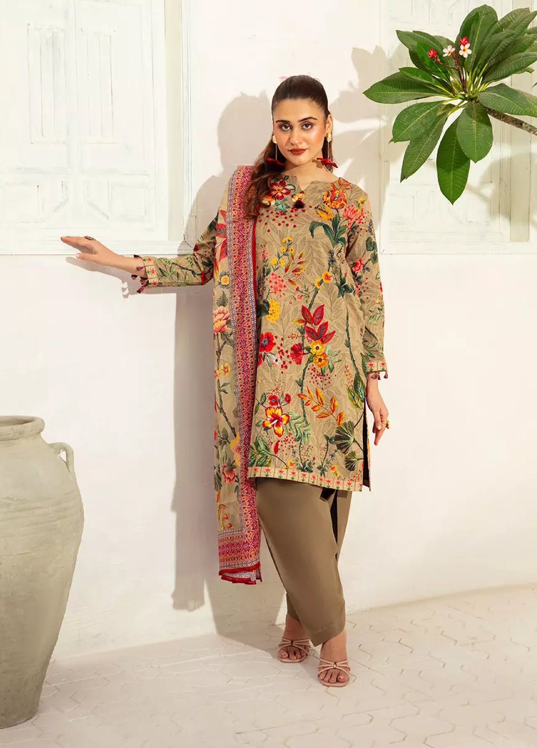 3PC Unstitched Doria Cambric Printed Suit (P285)
