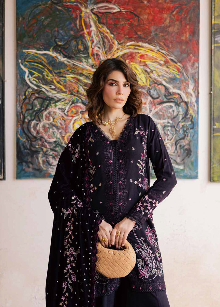 Nureh Exclusive Unstitched Luxury Leather Peach Embroidered Suits 3 Piece NU25LV NE-182 - Festive Collection