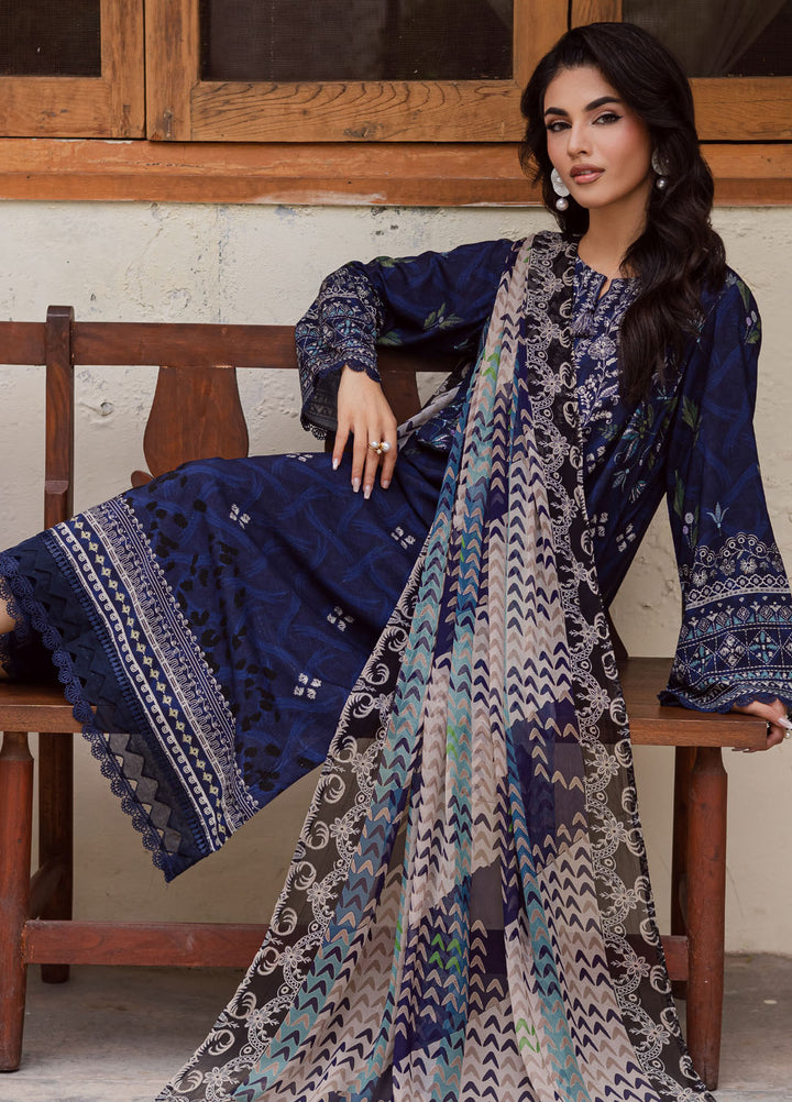 Nureh Printed Slub Linen Suits Unstitched 3 Piece NU25VL SP-167 - Winter Collection