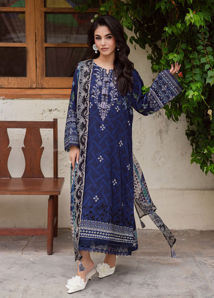 Nureh Printed Slub Linen Suits Unstitched 3 Piece NU25VL SP-167 - Winter Collection