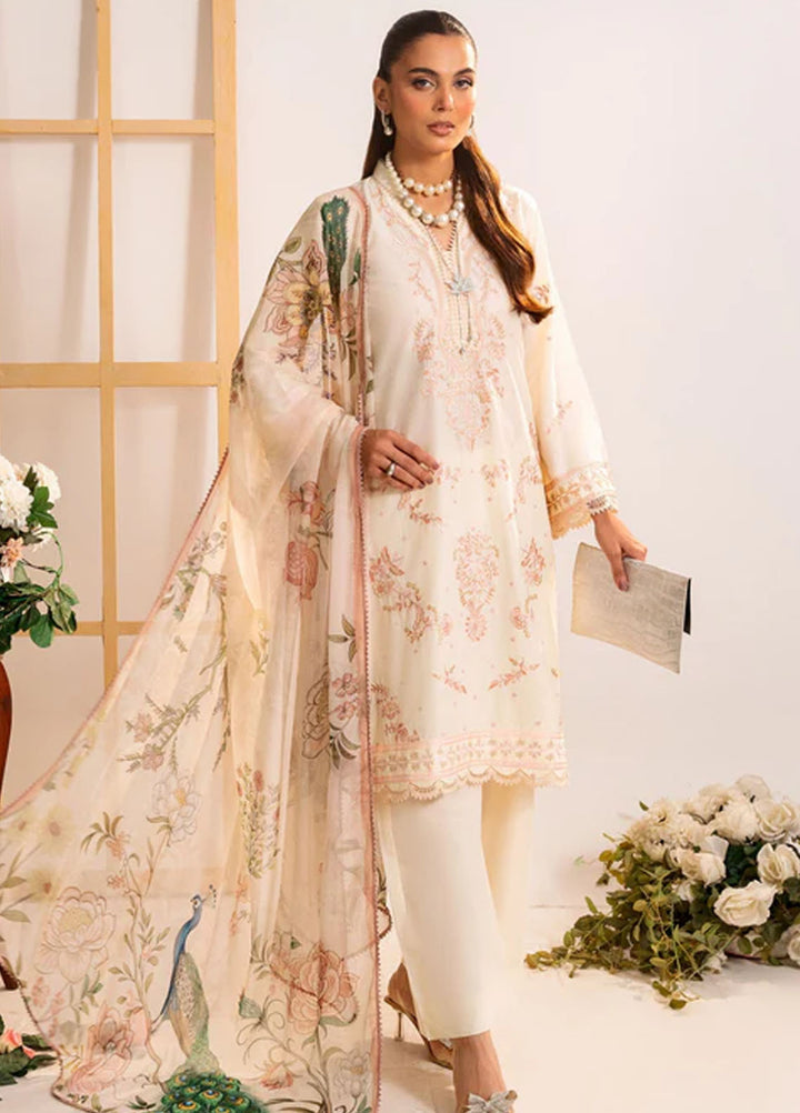Autumn Echo by Meerak Pret Embroidered Cambric 3 Piece Suit Inaya