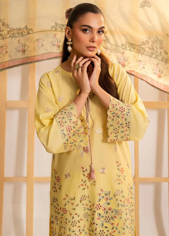 Autumn Echo by Meerak Pret Embroidered Cambric 3 Piece Suit Arwa