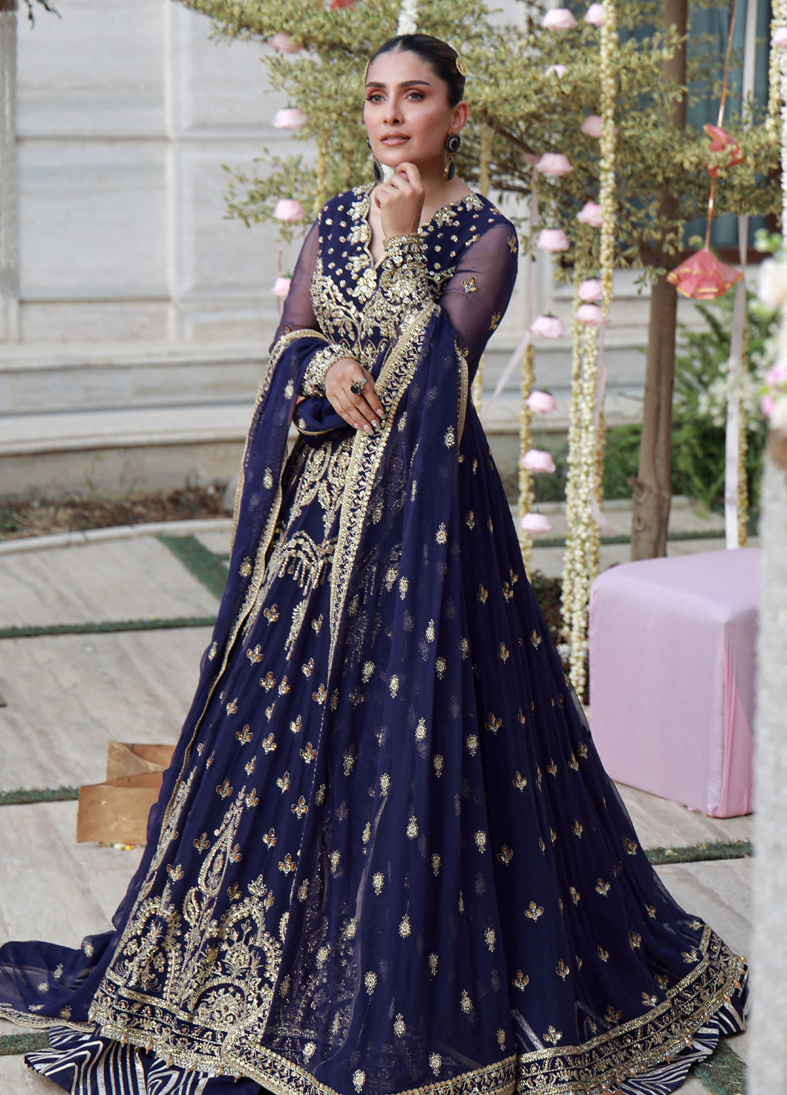 Gulmina By Ilaha Embroidered Net Suits Unstitched 3 Piece ILH22G IL:005 Golnar - Luxury Collection main image 1